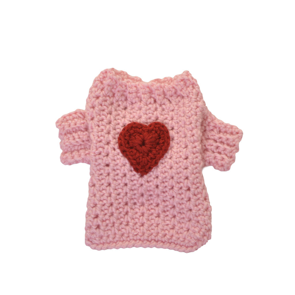 Knit Heart Dog Sweater
